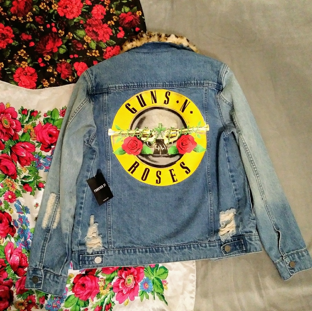 Guns N Roses Distressed Jean Jacket